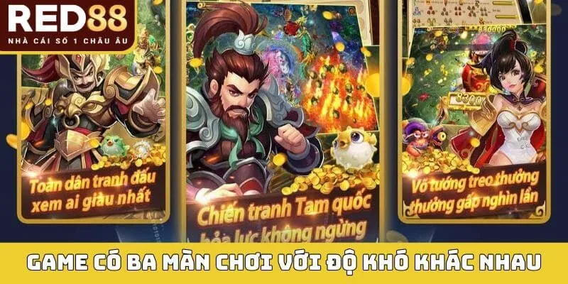 Game có ba màn chơi với độ khó khác nhau